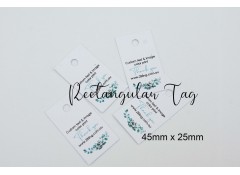 Rectangular Swing Tag Custom Colour Print  4.5cm x 2.5cm, 22 pcs